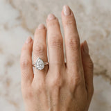 White gold Pear Diamond Solitaire Ring with Bezel Setting and Classic Band_3