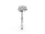 White gold Pear Diamond Solitaire Ring with Shared Prong Pavé Band_51