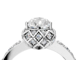 White gold Pear Diamond Solitaire Ring with Shared Prong Pavé Band_53