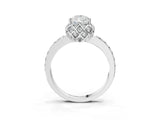 White gold Pear Diamond Solitaire Ring with Shared Prong Pavé Band_55