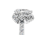 White gold Pear Diamond Solitaire Ring with Shared Prong Pavé Band_59