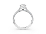 White gold Pear Diamond Solitaire with Pave Band and Six-Prong Setting_57