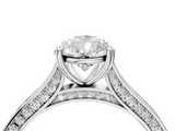 White gold Pear Diamond Solitaire with Pave Band and Six-Prong Setting_58