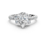 White gold Pear Diamond Three-Stone Pave Band with Four-Prong Setting_57