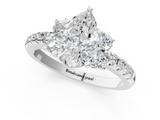 White gold Pear Diamond Three-Stone Pave Band with Four-Prong Setting_59