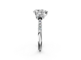 White gold Pear Diamond Three-Stone Pave Band with Four-Prong Setting_60