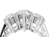 White gold Pear Diamond Three-Stone Ring with Prong Setting and Textured Band_21