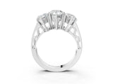 White gold Pear Diamond Three-Stone Ring with Prong Setting and Textured Band_32
