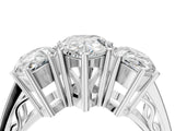 White gold Pear Diamond Three-Stone Ring with Prong Setting and Textured Band_34