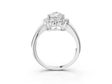 White gold Pear Halo Cluster Diamond Engagement Ring with Prong Setting and Polished Band_54