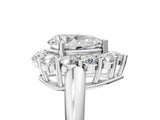 White gold Pear Halo Cluster Diamond Engagement Ring with Prong Setting and Polished Band_56