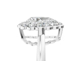White gold Pear Halo Cluster Diamond Engagement Ring with Solitaire Band and Prong Setting_70
