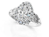 White gold Pear Halo Diamond Engagement Ring with Filigree Band and Four-Prong Setting_82