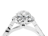 White gold Pear Halo Diamond Engagement Ring with Filigree Band and Four-Prong Setting_85