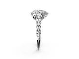 White gold Pear Halo Diamond Engagement Ring with Intricate Filigree Band and Four-Prong Setting_55