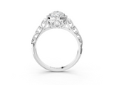 White gold Pear Halo Diamond Engagement Ring with Intricate Filigree Band and Four-Prong Setting_56