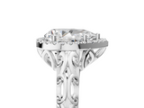White gold Pear Halo Diamond Engagement Ring with Intricate Filigree Band and Four-Prong Setting_59