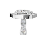 White gold Pear Halo Diamond Engagement Ring with Milgrain Band and Four-Prong Setting_72