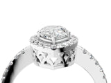 White gold Pear Halo Diamond Engagement Ring with Pavé Band and Four-Prong Setting_24