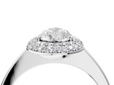 White gold Pear Halo Diamond Engagement Ring with Solitaire Band and Four-Prong Setting_22