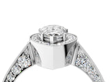White gold Pear Halo Diamond Engagement Ring with Split Shank Band and Four-Prong Setting_10