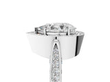 White gold Pear Halo Diamond Engagement Ring with Split Shank Band and Four-Prong Setting_11