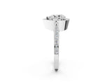 White gold Pear Halo Diamond Engagement Ring with Split Shank Band and Four-Prong Setting_8