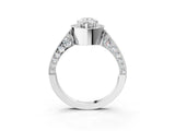 White gold Pear Halo Diamond Engagement Ring with Split Shank Band and Four-Prong Setting_9