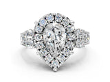 White gold Pear Halo Diamond Engagement Ring with Split Shank and Four-Prong Setting_41
