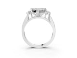 White gold Pear Halo Diamond Engagement Ring with Split Shank and Four-Prong Setting_44