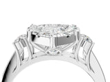 White gold Pear Halo Diamond Engagement Ring with Split Shank and Four-Prong Setting_45