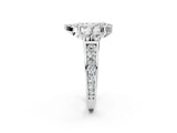 White gold Pear Halo Diamond Engagement Ring with Split Shank and Four-Prong Setting_45