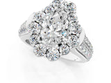 White gold Pear Halo Diamond Engagement Ring with Split Shank and Prong Setting_80