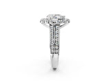 White gold Pear Halo Diamond Engagement Ring with Split Shank and Prong Setting_85