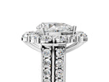White gold Pear Halo Diamond Engagement Ring with Split Shank and Prong Setting_88