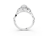 White gold Pear Halo Diamond Engagement Ring with Vintage-Inspired Band and Four-Prong Setting_6