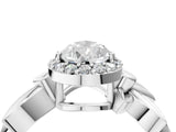 White gold Pear Halo Diamond Floral Band with Four-Prong Setting_117