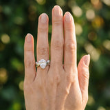 White gold Pear Halo Diamond Floral Band with Four-Prong Setting_12
