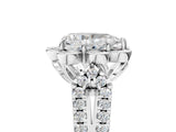 White gold Pear Halo Diamond Floral Split Shank Engagement Ring 5
