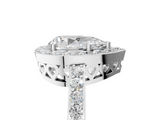 White gold Pear Halo Diamond Pavé Band Ring with Prong Setting_25