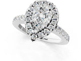 White gold Pear Halo Diamond Pavé Solitaire Ring_40
