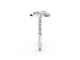White gold Pear Halo Diamond Pavé Solitaire Ring_41