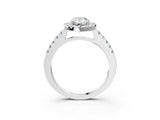 White gold Pear Halo Diamond Pavé Solitaire Ring_42