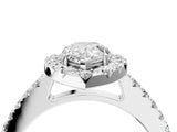 White gold Pear Halo Diamond Pavé Solitaire Ring_43