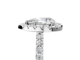 White gold Pear Halo Diamond Pavé Solitaire Ring_44
