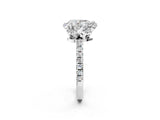 White gold Pear Halo Diamond Pave Band Ring with Four-Prong Setting_17