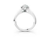 White gold Pear Halo Diamond Ring with Cathedral Band and Four-Prong Setting_82