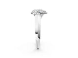 White gold Pear Halo Diamond Ring with Cathedral Band and Four-Prong Setting_82