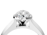White gold Pear Halo Diamond Ring with Cathedral Band and Four-Prong Setting_84