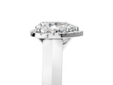 White gold Pear Halo Diamond Ring with Cathedral Band and Four-Prong Setting_85